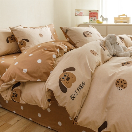 91家纺网 家纺一手货源 找家纺 （总）红粉佳人家纺  2024新款纯棉全棉卡通小清新单被套