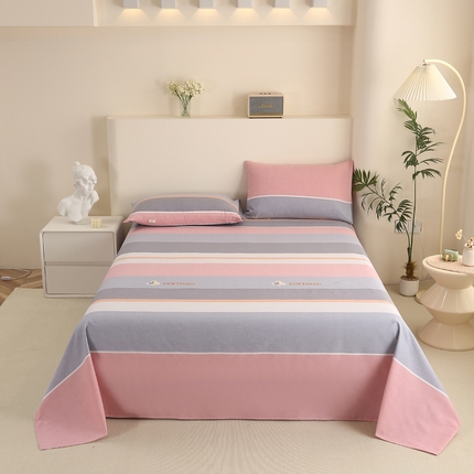 91家纺网 家纺一手货源 找家纺 （总）金泰莱 2025新款三枚段条卷边老粗布凉席三件套床单套件