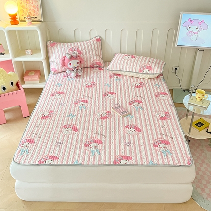 91家纺网 家纺一手货源 找家纺 （总）金爱家 2024新款A类三丽鸥高品质可组合凉感丝乳胶席牛奶丝针织棉软糯夏被四件套