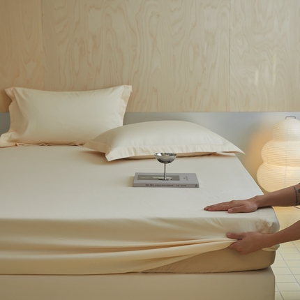 91家纺网 家纺一手货源 找家纺 （总）秀色家纺 2025新款50支贡缎床笠单件全棉纯棉床罩三件套儿童防滑床单床垫套床套