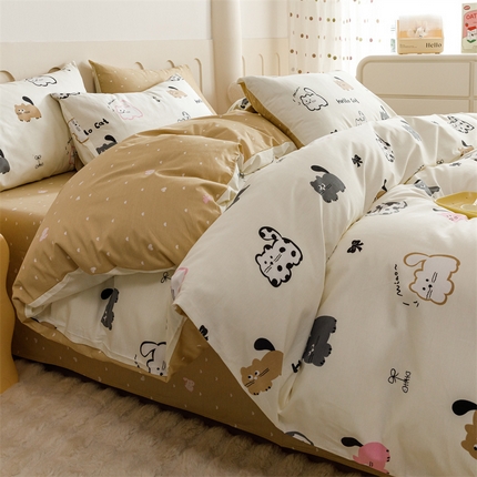 91家纺网 家纺一手货源 找家纺 （总）红粉佳人家纺  2024新款纯棉全棉卡通小清新单被套