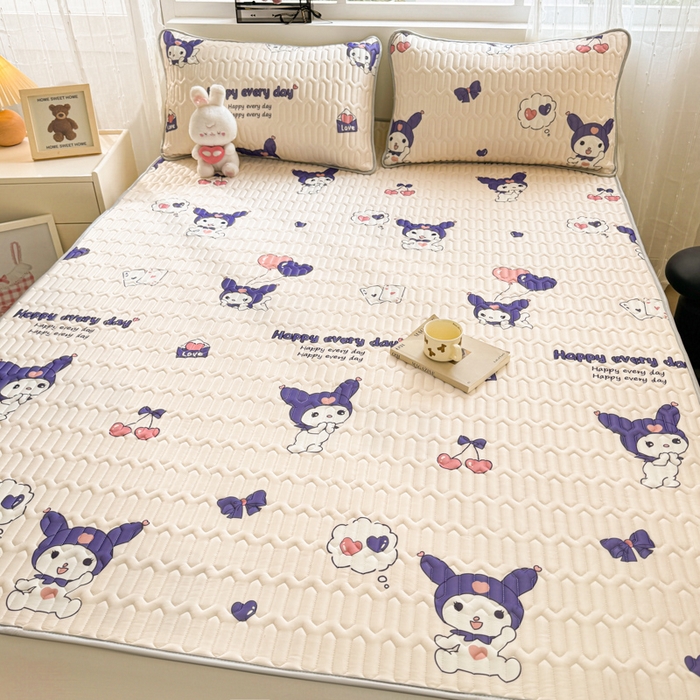 91家纺网 家纺一手货源 找家纺 佰亿莱2024新款小清新印花乳胶凉席 库洛兔兔