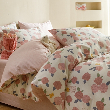 91家纺网 家纺一手货源 找家纺 （总）红粉佳人家纺  2024新款纯棉全棉卡通小清新单被套