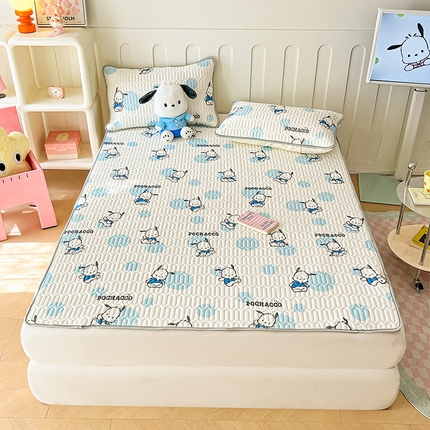 91家纺网 家纺一手货源 找家纺 （总）金爱家 2024新款A类三丽鸥高品质可组合凉感丝乳胶席牛奶丝针织棉软糯夏被四件套