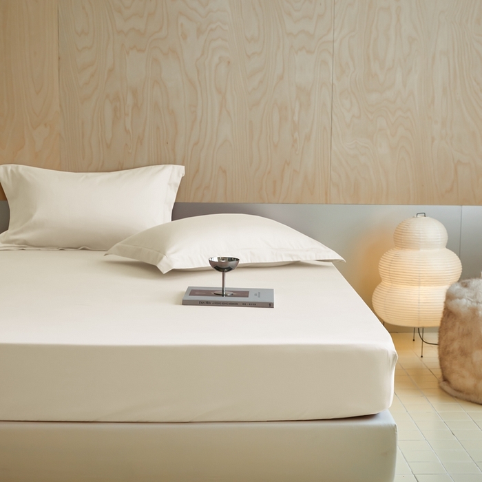 91家纺网 家纺一手货源 找家纺 秀色家纺 2025新款50支贡缎床笠单件全棉纯棉床罩三件套儿童防滑床单床垫套床套 梦易-皓月白