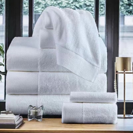 （总）诚臻酒店用品 2024新款五星级酒店专用白色纯棉毛巾浴巾宾馆专用毛巾吸水