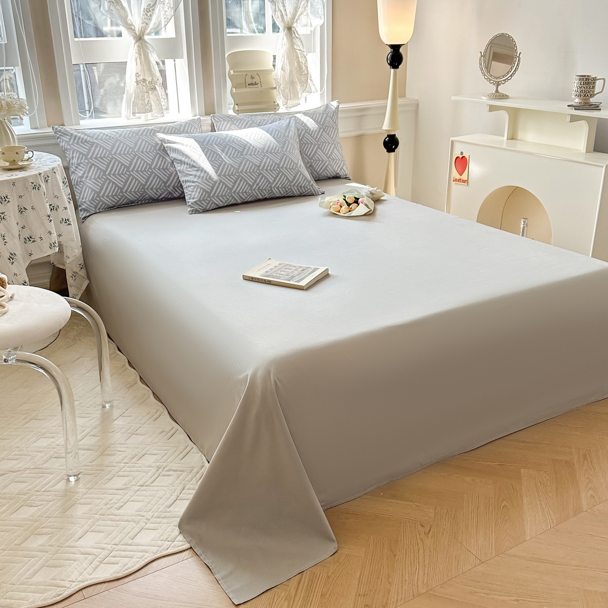 91家纺网 家纺一手货源 找家纺 晨希家居 2024新款小清新全棉印花四件套 诺卡