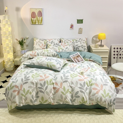 91家纺网 家纺一手货源 找家纺 （总）子钦家纺  2024水洗真丝印花四件套单被套床笠床单款-第四波