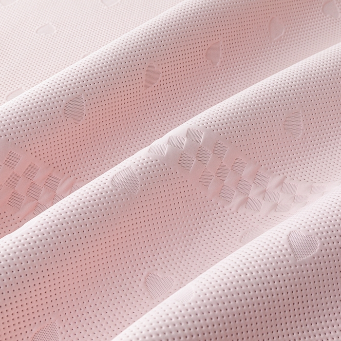 91家纺网 家纺一手货源 找家纺 青雅席业 2025新款A类母婴级凉感丝豆豆凉席 爱心粉