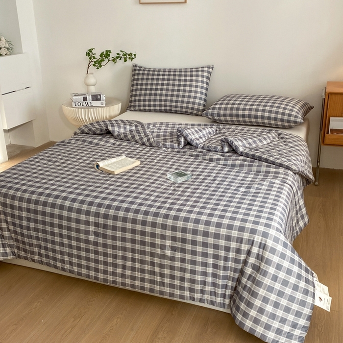 91家纺网 家纺一手货源 找家纺 荔禾家居 A类针织棉无印风夏被 骑士灰