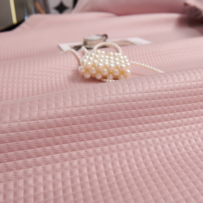 91家纺网 家纺一手货源 找家纺 青雅席业 2025新款A类母婴级刺绣冰豆豆凉席 天鹅湖-粉