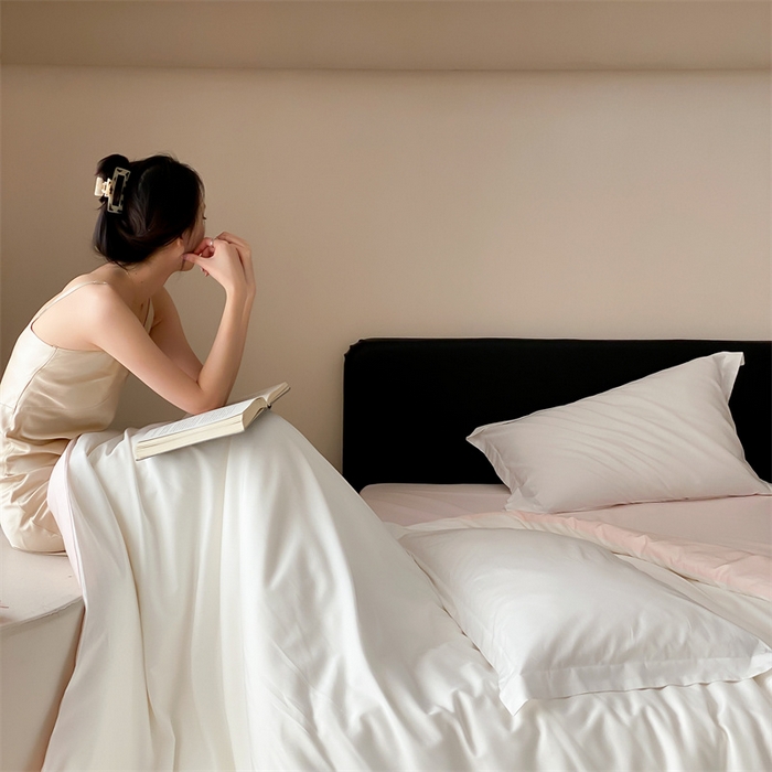 91家纺网 家纺一手货源 找家纺 荣轩家纺   2024年新款天丝棉四件套 遇见-奶昔粉