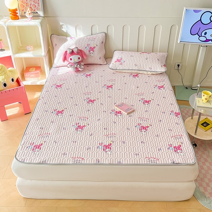 金爱家 2024新款A类三丽鸥高品质可组合凉感丝乳胶席牛奶丝针织棉软糯夏被四件套 乳胶席-气球美乐蒂