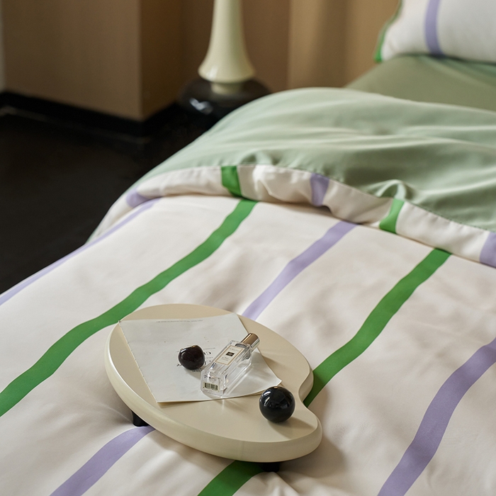 91家纺网 家纺一手货源 找家纺 时年家纺 2024春夏新品莱赛尔天丝印花四件套 可乐