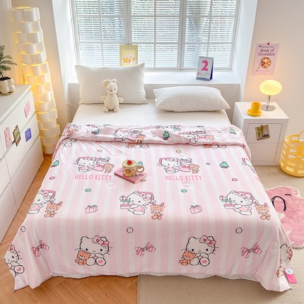 91家纺网 家纺一手货源 找家纺 （总）博雅 2024新款三丽鸥正版系列A类牛奶丝软糯针织棉大豆纤维夏被