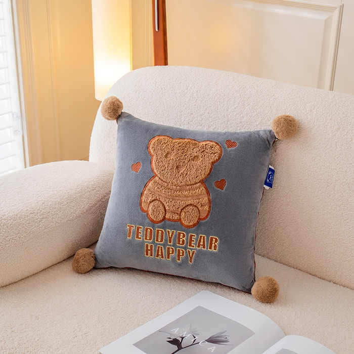 91家纺网 家纺一手货源 找家纺 枕芯真意 2024新款宝宝绒抱枕被 浅灰色