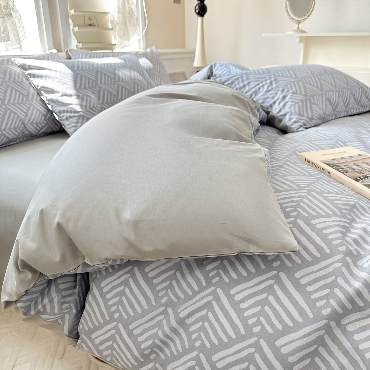 91家纺网 家纺一手货源 找家纺 晨希家居 2024新款小清新全棉印花四件套 诺卡