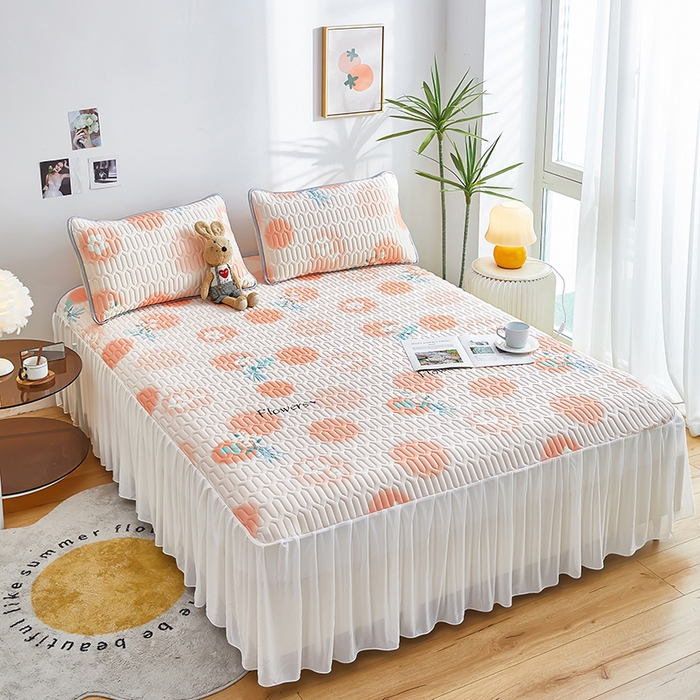 91家纺网 家纺一手货源 找家纺 爱上家居 2024新款印花凉席床裙床单款夏被-床裙款 梦想泡泡