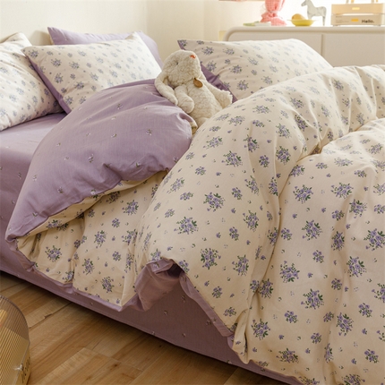 91家纺网 家纺一手货源 找家纺 （总）红粉佳人家纺  2024新款纯棉全棉卡通小清新单被套