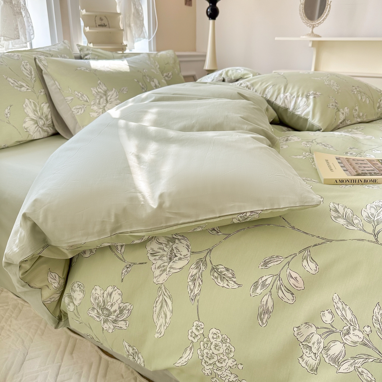 91家纺网 家纺一手货源 找家纺 晨希家居 2024新款小清新全棉印花四件套 木兰花漫