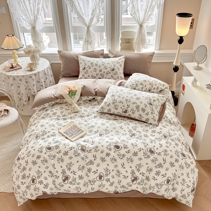 晨希家居 2024新款小清新全棉印花四件套 兰幸花园