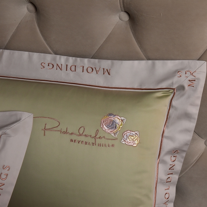 91家纺网 家纺一手货源 找家纺 瑞驰家纺 2024新款A类长绒棉刺绣四件套-雅典娜系列 雅典娜-赛琳绿