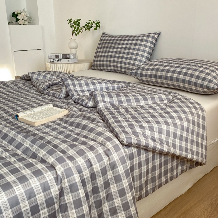 91家纺网 家纺一手货源 找家纺 荔禾家居 A类针织棉无印风夏被 骑士灰