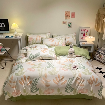 91家纺网 家纺一手货源 找家纺 （总）子钦家纺 2024水洗真丝印花四件套单被套床笠床单款-第一波