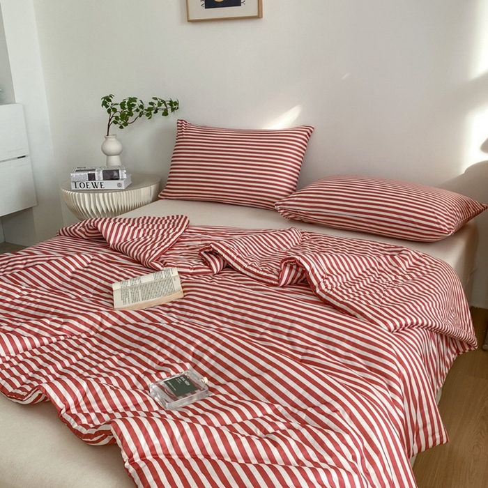 91家纺网 家纺一手货源 找家纺 荔禾家居 A类针织棉无印风夏被 豆蔻-红