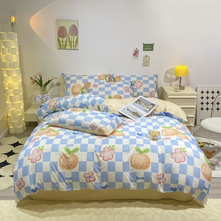 91家纺网 家纺一手货源 找家纺 （总）子钦家纺  2024水洗真丝印花四件套单被套床笠床单款-第四波