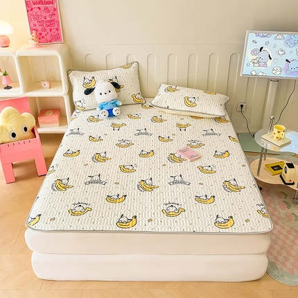 91家纺网 家纺一手货源 找家纺 （总）金爱家 2024新款A类三丽鸥高品质可组合凉感丝乳胶席牛奶丝针织棉软糯夏被四件套