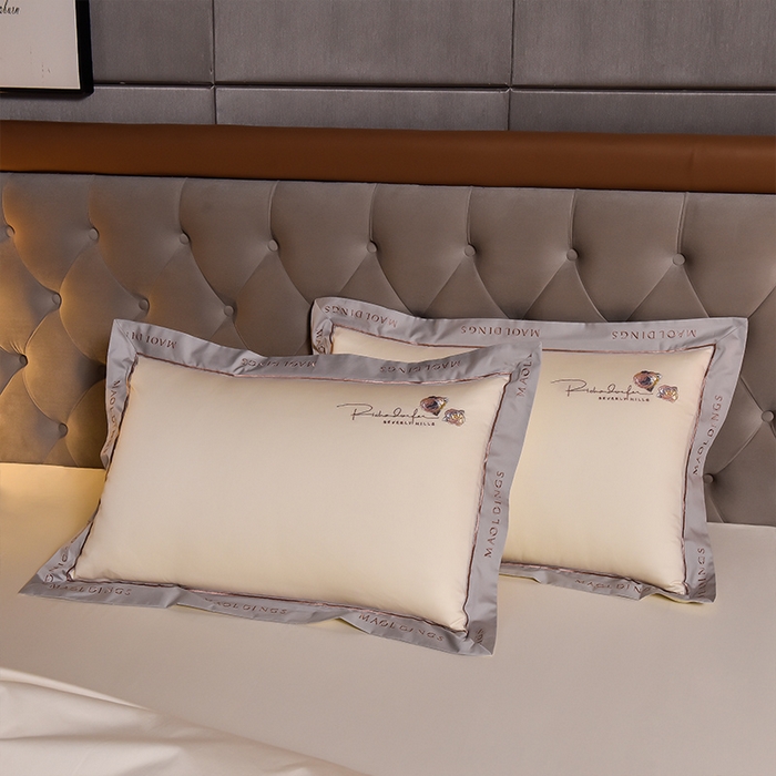 91家纺网 家纺一手货源 找家纺 瑞驰家纺 2024新款A类长绒棉刺绣四件套-雅典娜系列 雅典娜-牡蛎白