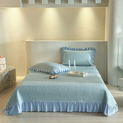 91家纺网 家纺一手货源 找家纺 （总）源舜家纺 2025新款莱赛尔纯色花边夹棉床盖