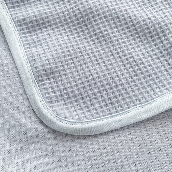 91家纺网 家纺一手货源 找家纺 来菲毛毯 2025新款全棉A类盖毯夏凉被 蓝灰