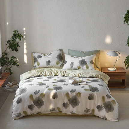 91家纺网 家纺一手货源 找家纺 （总）时年家纺 2024春夏新品莱赛尔天丝印花四件套（充值会员优惠5元）