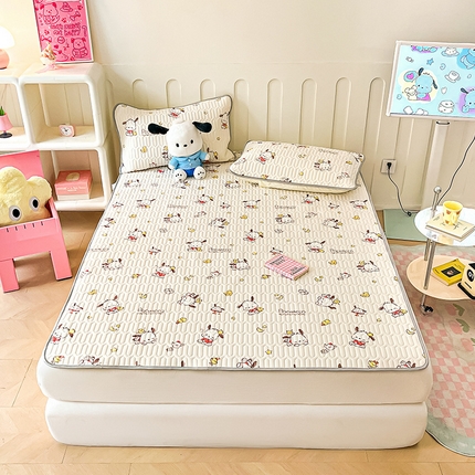 金爱家 2024新款A类三丽鸥高品质可组合凉感丝乳胶席牛奶丝针织棉软糯夏被四件套 乳胶席-小鸡帕恰狗