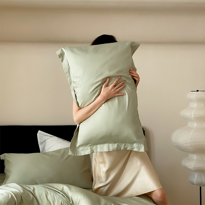 91家纺网 家纺一手货源 找家纺 荣轩家纺   2024年新款天丝棉四件套 遇见-抹茶