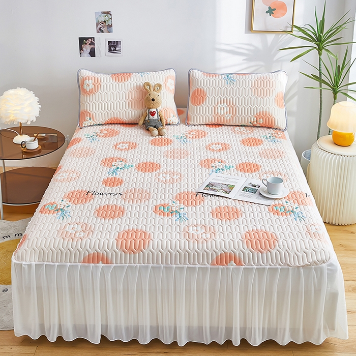 91家纺网 家纺一手货源 找家纺 爱上家居 2024新款印花凉席床裙床单款夏被-床裙款 梦想泡泡