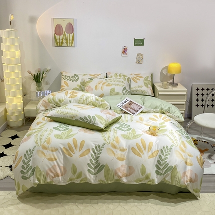 91家纺网 家纺一手货源 找家纺 （总）子钦家纺  2024水洗真丝印花四件套单被套床笠床单款-第四波