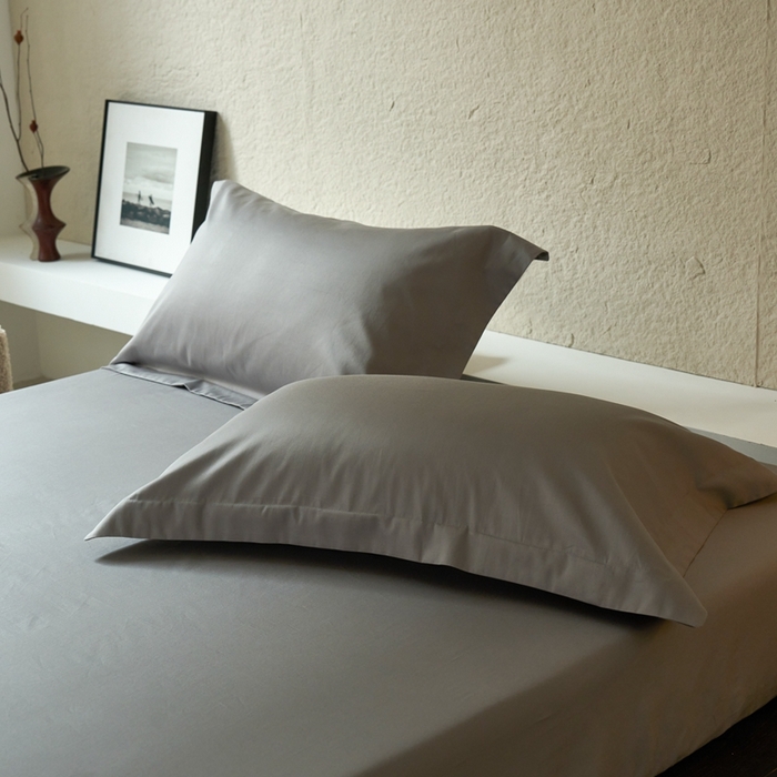 91家纺网 家纺一手货源 找家纺 秀色家纺 2025新款高端酒店50支贡缎长绒棉床笠单件纯棉全棉贡缎可裸睡单双人床上用品 梦易-典雅灰