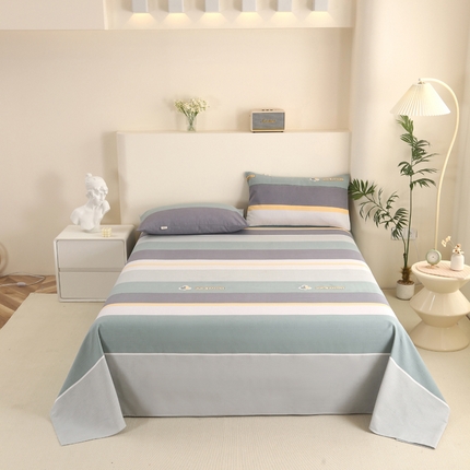 91家纺网 家纺一手货源 找家纺 （总）金泰莱 2025新款三枚段条卷边老粗布凉席三件套床单套件