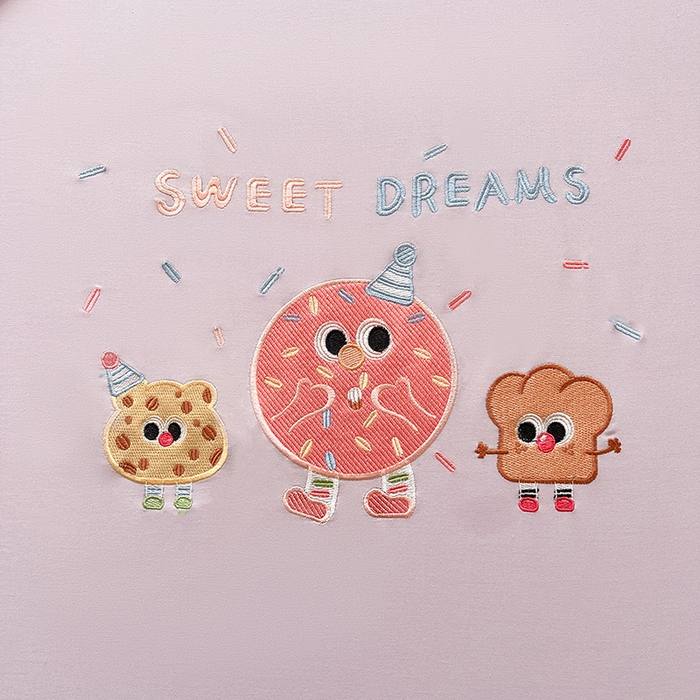 91家纺网 家纺一手货源 找家纺 2024新款A类全棉水洗棉绣花单床笠 甜甜圈-浅紫