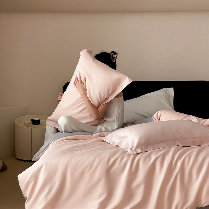 91家纺网 家纺一手货源 找家纺 荣轩家纺   2024年新款天丝棉四件套 遇见-蜜柚