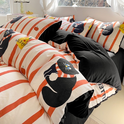 91家纺网 家纺一手货源 找家纺 （总）优选良品 2025新款直播爆款母婴级水洗皱皱棉四件套小碎花被套床笠款三件套