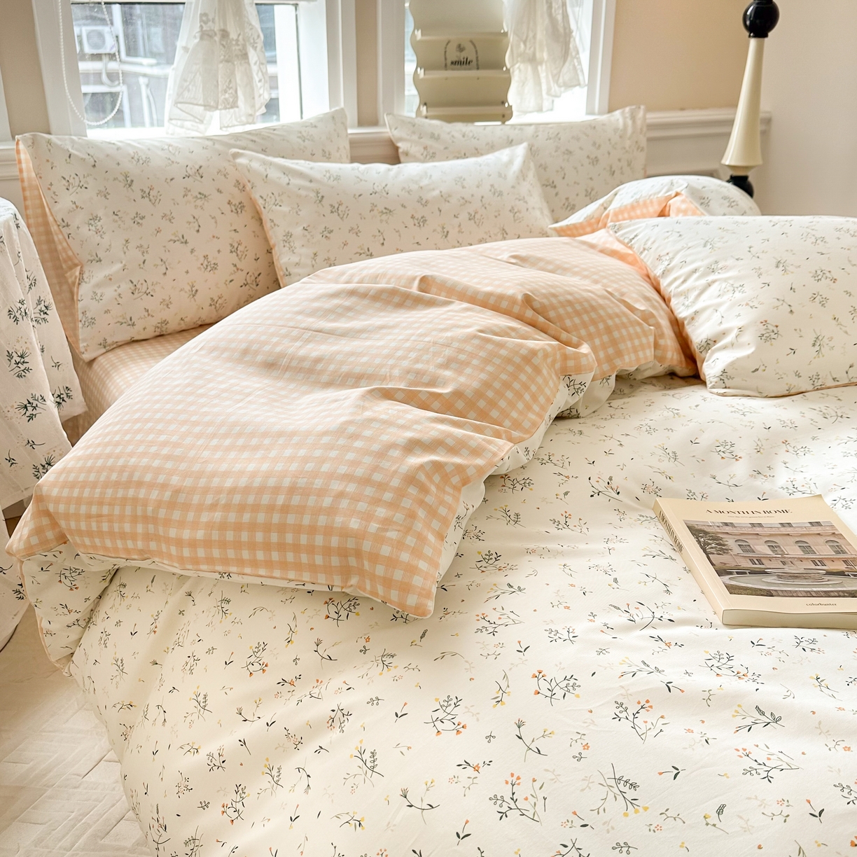 91家纺网 家纺一手货源 找家纺 晨希家居 2024新款小清新全棉印花四件套 山林