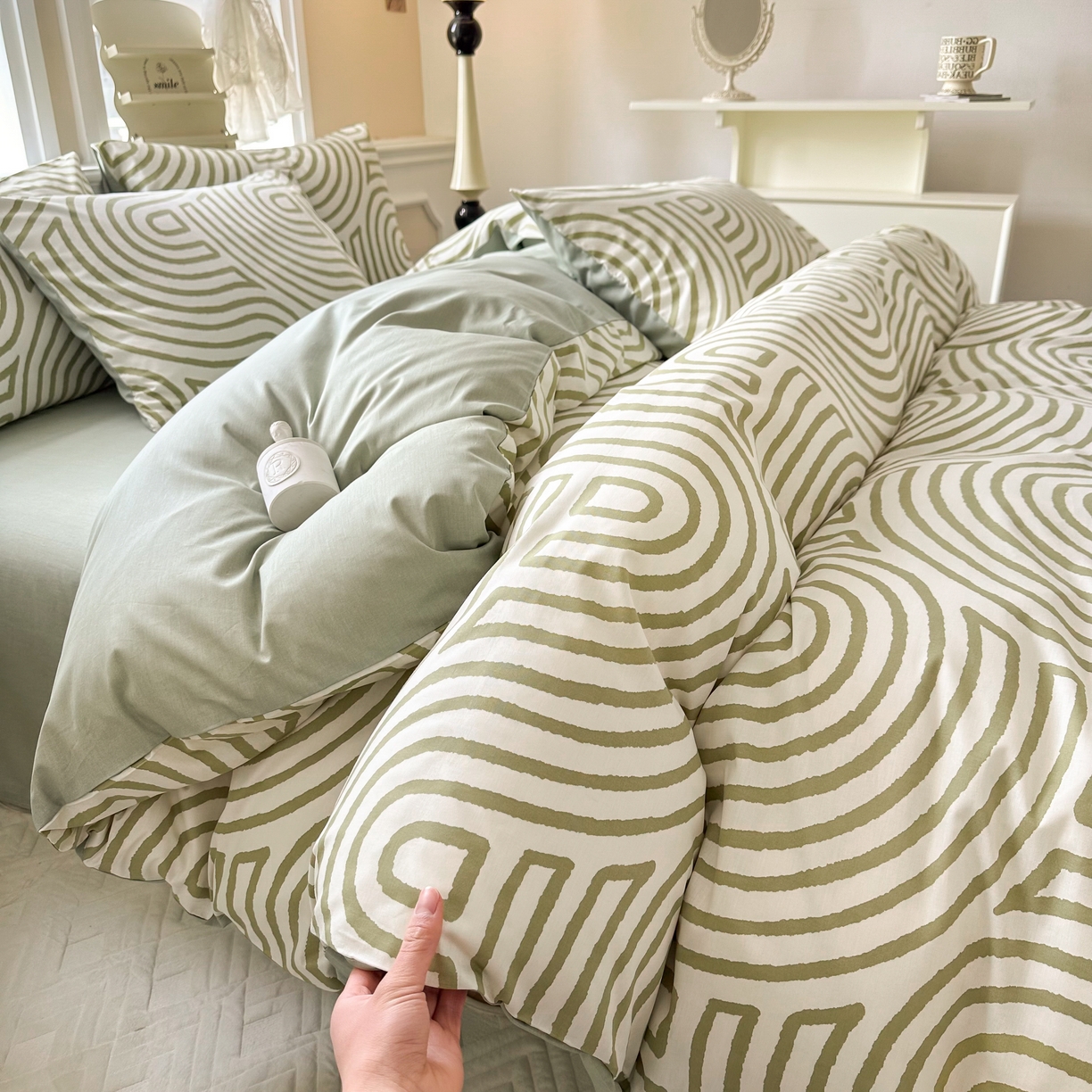 91家纺网 家纺一手货源 找家纺 晨希家居 2024新款小清新全棉印花四件套 斯诺克