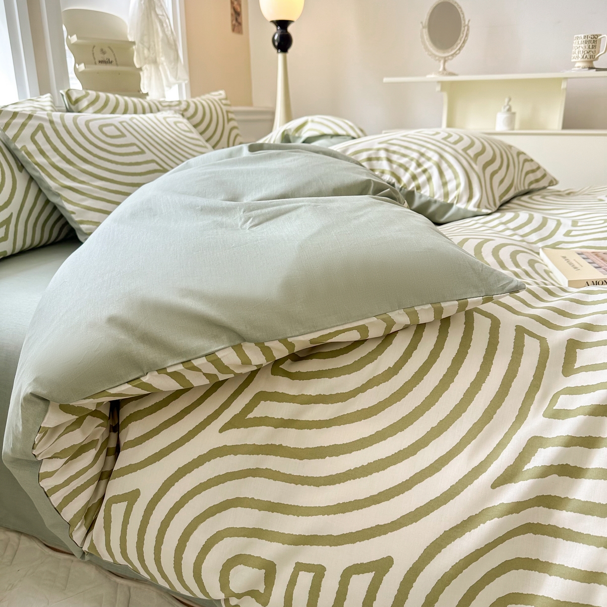 91家纺网 家纺一手货源 找家纺 晨希家居 2024新款小清新全棉印花四件套 斯诺克