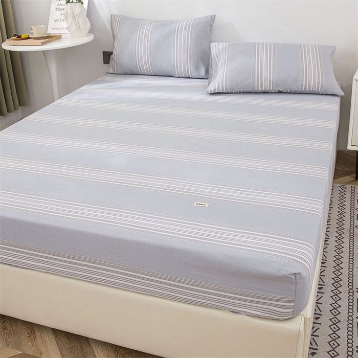 91家纺网 家纺一手货源 找家纺 金泰莱 2025新款老粗布床笠三件套全棉床笠纯棉床笠单床笠 淡雅