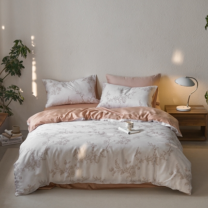 91家纺网 家纺一手货源 找家纺 （总）时年家纺 2024春夏新品莱赛尔天丝印花四件套（充值会员优惠5元）