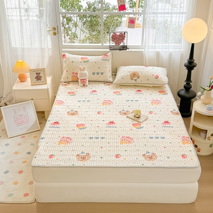 91家纺网 家纺一手货源 找家纺 （总）佰亿莱2024新款小清新印花乳胶凉席